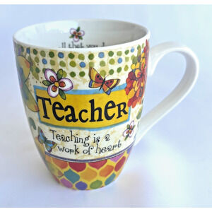 Sue Zipkin Divinity #23780 Teacher's Mug Cup "Teaching is a Work of Heart" 16oz
